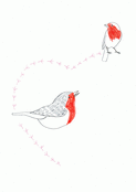 Oiseaux chantants dans un c&oelig;ur d'amour